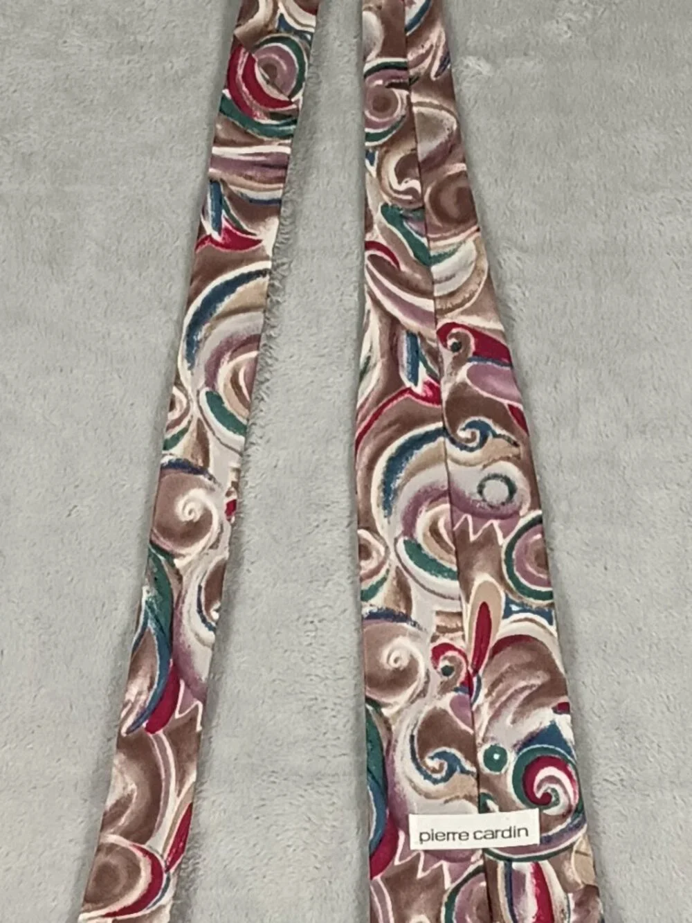 Vintage Pierre Cardin 100% Silk Tie Geometric Swirl Necktie Designer Men's Class